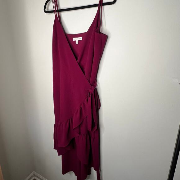 Dress the Population Purple Ruffle Delphine Wrap Dress Size XL - Picture 6 of 9